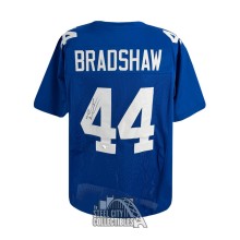 Ahmad Bradshaw Autographed New York Custom Blue Football Jersey - BAS (Left 4 Signed)