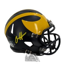 Aidan Hutchinson Autographed Michigan Speed Mini Football Helmet - BAS