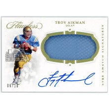 Troy Aikman 2019 Flawless Collegiate Star Swatch Game-Used Patch Auto 6/10