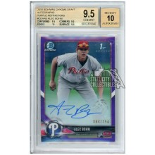 Alec Bohm 2018 Bowman Chrome Draft 1st Purple Autograph Card #CDA-AB 64/250 BGS 9.5 Auto 10