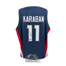Alex Karaban Autographed UCONN Custom Navy Basketball Jersey - BAS