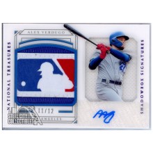 Alex Verdugo 2019 Panini National Treasures Shadowbox Signatures Autograph Logo Patch Card #SS-AV 11/12