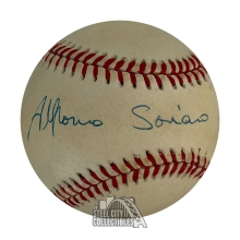 Alfonso Soriano Autographed Official American League Baseball With Toning - BAS