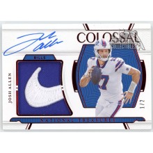 Josh Allen 2021 Panini National Treasures Colossal Nike Logo Patch Autograph Card #CO-JA 1/2