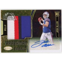 Josh Allen 2018 Panini Certified Freshman Fabric Gold Rookie Patch Autograph Card #204 8/25