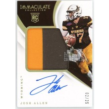 Josh Allen 2018 Panini Immaculate Collegiate Rookie Patch Autograph Card #103 2/25