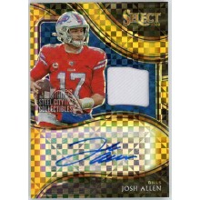 Josh Allen 2020 Panini Select Gold Patch Autograph Card #SM-JAL 6/10