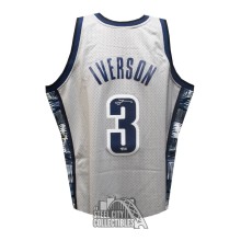 Allen Iverson Autographed Georgetown Mitchell & Ness Gray Basketball Jersey - Fanatics