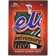 Roberto Alomar 2008 Topps Sterling Super Jumbo Game-Used Logo Patch Card #JS-RAM6 1/1