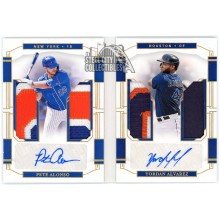 Alonso & Alvarez 2020 Panini National Treasures Dual Materials Holo Gold Patch Autograph Card #DMS-ROY 06/10