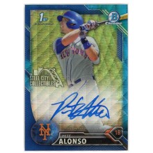 Pete Alonso 2016 Bowman Draft Chrome 1st Blue Wave Autograph Card #CDA-PA 121/150