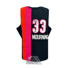 Alonzo Mourning Autographed Miami Mitchell & Ness Black Basketball Jersey - BAS (L)