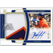 Yordan Alvarez 2020 National Treasures Rookie Patch Autograph Card #178 7/25