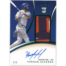 Yordan Alvarez 2020 Panini Immaculate Green Rookie Patch Autograph Card #154 2/5