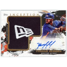 Yordan Alvarez 2021 Topps Inception Jumbo Hat Logo Patch Autograph Card #AHP-YA 1/5