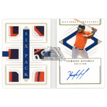 Yordan Alvarez 2020 Panini National Treasures Six Pack Rookie Patch Autograph Booklet Card #SIX-YA 3/10