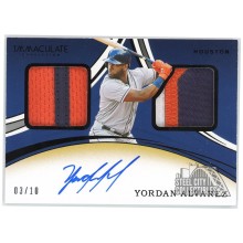 Yordan Alvarez 2020 Panini Immaculate Black Rookie Dual Patch Auto #DMS-YA 03/10
