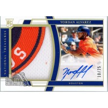 Yordan Alvarez 2020 National Treasures Rookie Patch Autograph Card #178 10/25