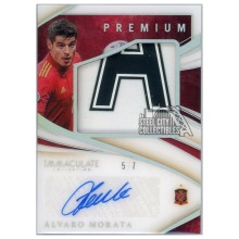 Alvaro Morata 2020 Panini Immaculate Collection Autograph Patch Card #PR-AMO 5/7
