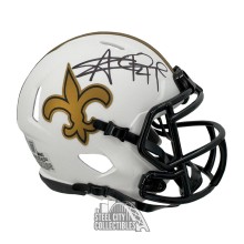 Alvin Kamara Autographed New Orleans Saints Lunar Eclipse Mini Football Helmet - BAS