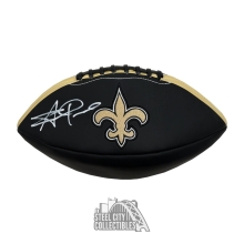 Alvin Kamara Autographed New Orleans Saints Black Logo Football - BAS
