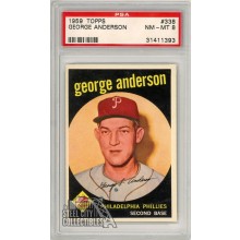 George "Sparky" Anderson 1959 Topps Rookie Card #338 PSA 8 NM-MT