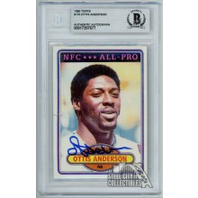 Ottis Anderson 1980 Topps Rookie Autograph Card #170 BAS Authentic (Crease)
