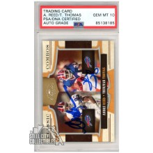 Andre Reed, Thurman Thomas 2009 Donruss Classics Classic Combos Autograph Card /250 #13 PSA/DNA 10