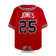 Andruw Jones Autographed Atlanta Red Custom Baseball Jersey - BAS (White Name)