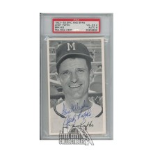 Andy Pafko Autographed 1953-55 Pic And Span Oversized Baseball Card - PSA/DNA 4 VG-EX Auto 9