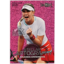Amanda Anisimova 2024 Upper Deck Skybox Metal Universe Stellar Cartography PMG Pink FX Card #125 54/75