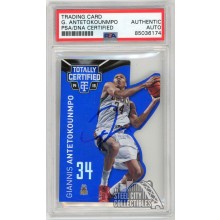 Giannis Antetokounmpo 2014-15 Panini Totally Certified Blue Die-Cut Autograph Card #69 32/74 PSA/DNA