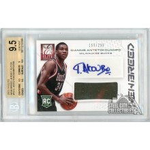 Giannis Antetokounmpo 2013-14 Panini Elite New Breed Rookie Jersey Autograph Card #NB-GA 169/299 BGS 9.5