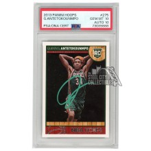 Giannis Antetokounmpo 2013-14 Panini Hoops Autograph RC Card #275 PSA 10 PSA/DNA 10 (Green)