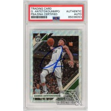 Giannis Antetokounmpo 2019-20 Panini Donruss Optic Fanatics Wave Autograph Card 81 PSA/DNA