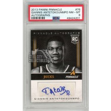 Giannis Antetokounmpo 2013-14 Panini Pinnacle Rookie Autograph Card #76 PSA 8