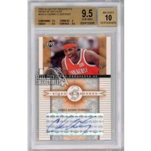 Carmelo Anthony 2003-04 Upper Deck Top Prospects Signs of Success Rookie Autograph Card #SS-CA BGS 9.5