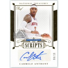 Carmelo Anthony 2014-15 Panini National Treasures Scripts Gold Autograph Card #SC-CA 8/10