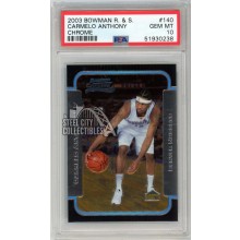 Carmelo Anthony 2003-04 Bowman Chrome Rookie Card #140 PSA 10