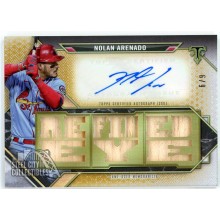 Nolan Arenado 2021 Topps Triple Threads Gold Relic Auto Card #TTAR-NA2 6/9