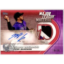 Nolan Arenado 2021 Topps Series Two Major League Material Patch Auto Card 10/10