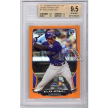 Nolan Arenado 2013 Bowman Draft Chrome Orange Rookie Card #41 13/25 BGS 9.5