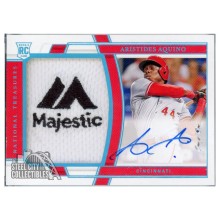 Aristides Aquino 2020 Panini National Treasures Autograph Rookie Logo Patch Card #152 1/1