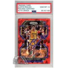 Austin Reaves 2021-22 Panini Prizm Red Ice Autograph Rookie Card #165 PSA/DNA 10 (Purple)