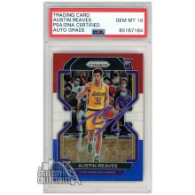 Austin Reaves 2021-22 Panini Prizm Red White Blue Autograph Rookie Card #165 PSA/DNA 10 (Purple)