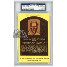Earl Averill Autographed Hall of Fame Plaque Postcard - PSA/DNA