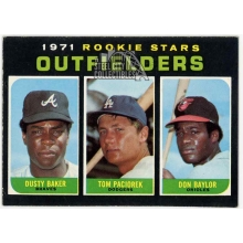 Dusty Baker, Don Baylor & Tom Paciorek 1971 Topps Rookie Stars Rookie Card #709