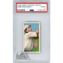 Home Run Baker 1909-11 T206 Sweet Caporal 350/30 Card PSA 2 Good