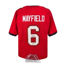 Baker Mayfield Autographed Tampa Bay Custom Red Football Jersey - BAS