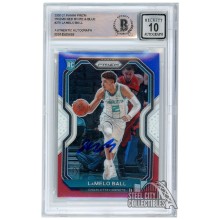 LaMelo Ball 2020-21 Panini Prizm Red White & Blue Autograph RC Card #278 BAS 10